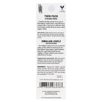 Black Radiance, Eyeliner Pencil, CA6503 Truly Black, Dual Pack, 0.066 oz (1.88 g)