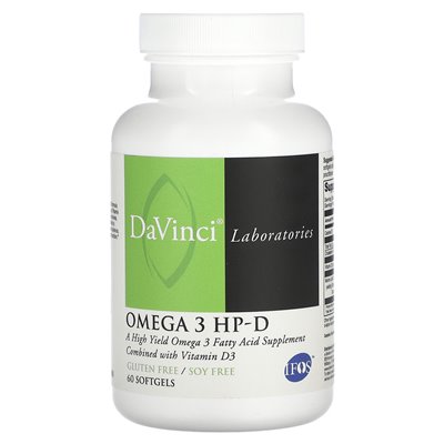DaVinci Laboratories of Vermont, Omega 3 HP-D, 60 softgels
