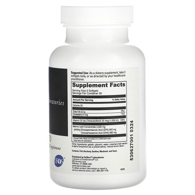DaVinci Laboratories of Vermont, Omega 3 HP-D, 60 softgels