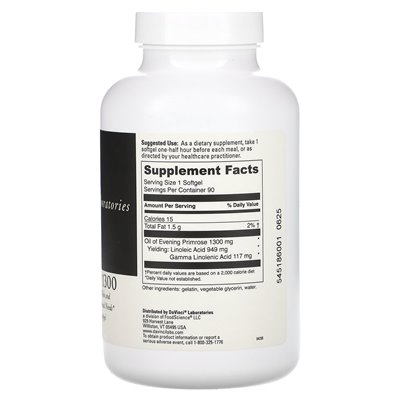 DaVinci Laboratories of Vermont, Gamma-Lin 1300, 1300 mg, 90 Softgel DaVinci Laboratories of Vermont, Gamma-Lin 1300, 1300 mg, 90 Softgel