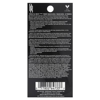 Black Radiance, Bold & Sexy, Mascara-Faser, CA6431A Schwarz, 0,17 fl oz (5 ml)