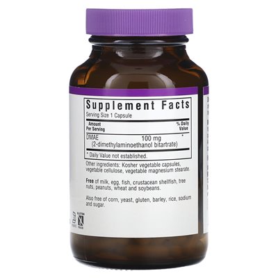 Bluebonnet Nutrition, DMAE, 100 mg, 100 kapsułek warzywnych