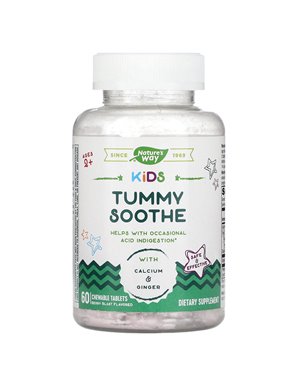 Nature's Way, Dla Dzieci, Łagodzenie Brzucha, W Wieku 2+, Wybuchowy Smak Jagodowy, 60 Tabletek do Żucia