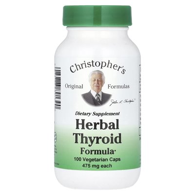 Christopher's Original Formulas, Herbal Thyroid, 950mg, 100 Vegetarian Caps (475mg per capsule)