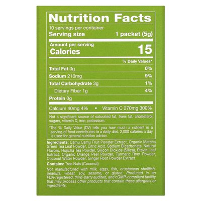 California Gold Nutrition, Matcha Road, Matcha + Witamina C, Original, 10 Count California Gold Nutrition, Matcha Road, Matcha + Witamina C, Original, 10 Count