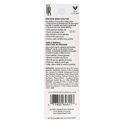 Black Radiance, Precision Brow Scrowptor, CA6551 Czarny zamsz, 0,002 uncji (0,06 g)