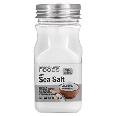 California Gold Nutrition, Foods, Light Sea Salt, 6,2 uncji (175 g)