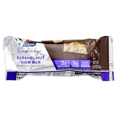 Atkins, Endulge ™, karmelowy bar do żucia, 5 barów, 1,2 uncji (34 g)