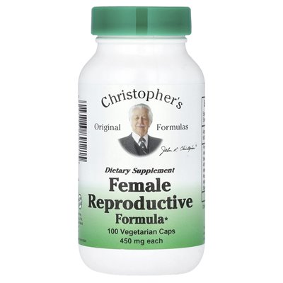 Oryginalne formuły Christophera, żeńska formuła reprodukcyjna, 900 mg, 100 czapek wegetariańskich (450 mg na kapsułkę) Oryginalne formuły Christophera, żeńska formuła reprodukcyjna, 900 mg, 100 czapek wegetariańskich (450 mg na kapsułkę)