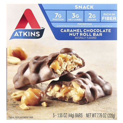 Atkins, Karamell-Schokoladen-Cap, 5 Riegel, 1,55 oz (44 g)