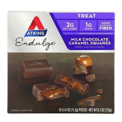 Atkins, Leckerbissen, Schokoladen-Karamell-Milch, 15 Stücke, 0,41 oz (11,5 g)