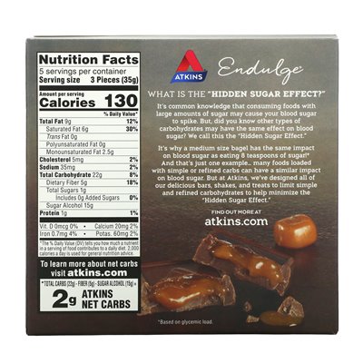 Atkins, Leckerbissen, Schokoladen-Karamell-Milch, 15 Stücke, 0,41 oz (11,5 g)