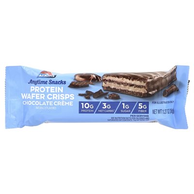 Atkins, przekąski w dowolnym momencie, chipsy białkowe, krem ​​czekoladowy, 5 barów, 1,27 uncji (36 g)