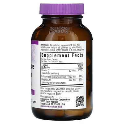Bluebonnet Nutrition, Calcium Citrate Vitamin Magnesium D3, 90 Caplets