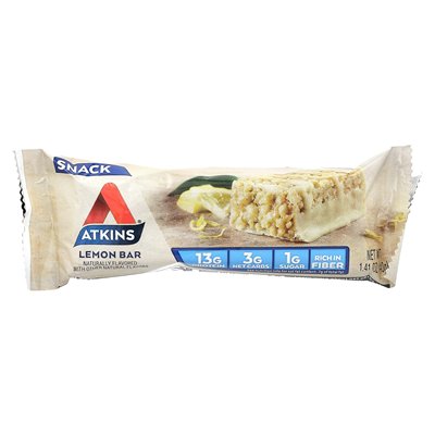 Atkins, Snack, Zitronenriegel, 5 Riegel, 1,41 oz (40 g)