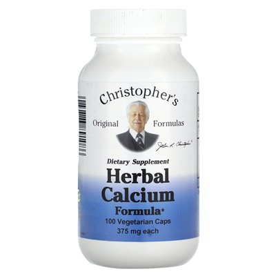 Christopher's Original Formulas, Pflanzliches Kalziumpräparat, 375 mg, 100 vegetarische Kapseln Christopher's Original Formulas, Pflanzliches Kalziumpräparat, 375 mg, 100 vegetarische Kapseln