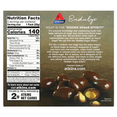 Atkins, endulge, chocolate almonds, 5 packs, 1 oz (28 g)