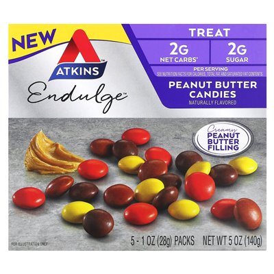 Atkins, Enlulge, Erdnussbutterbonbons, 5 Riegel, 1 oz (28 g)