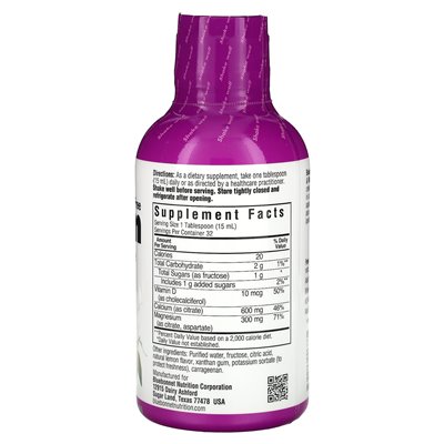 Bluebonnet Nutrition, flüssiges Kalzium, Magnesiumcitrat und Vitamin D3, Zitrone, 16 Oz (473 ml)