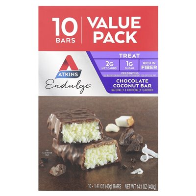 Atkins, Enlulge, Schokoladen-Kokos-Riegel, 10 Riegel, 1,41 oz (40 g)