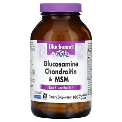 Bluebonnet Nutrition, Glucosamine Chondroitin & MSM, 180 Veggie Capsules