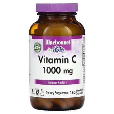 Bluebonnet Nutrition, witamina C, 1000 mg, 180 kapsułek warzywnych
