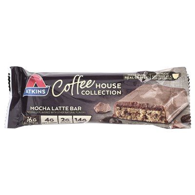 Atkins, Kolekcja kawiarni, Mocha Latte Bar, 5 barów, 2,12 uncji (60 g)