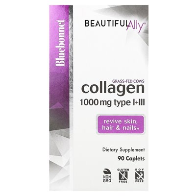 Bluebonnet Nutrition, Beautiful Ally®, kolagen Type I + III, 1000 mg, 90 kapleżek Bluebonnet Nutrition, Beautiful Ally®, kolagen Type I + III, 1000 mg, 90 kapleżek