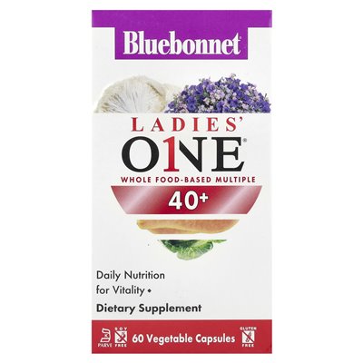 Bluebonnet Nutrition, Ladies One®, Whole Food Lister 40+, 60 warzywnych kapsułek