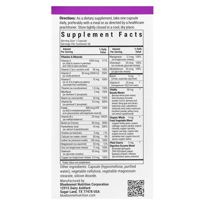 Bluebonnet Nutrition, Ladies One®, Whole Food Lister 40+, 60 warzywnych kapsułek