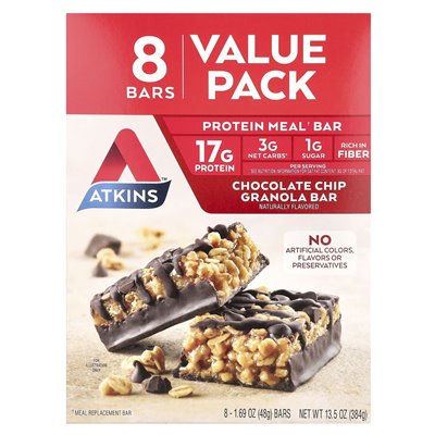 Atkins, Protein Bar Meal, Chocolate Granola, 8 Bars, 1.69 oz (48 g)