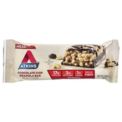Atkins, Protein Bar Meal, Chocolate Granola, 8 Bars, 1.69 oz (48 g)