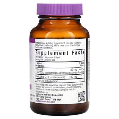Bluebonnet Nutrition, COQ10, 100 mg, 120 wegetariańskich miękkich Bluebonnet Nutrition, COQ10, 100 mg, 120 wegetariańskich miękkich