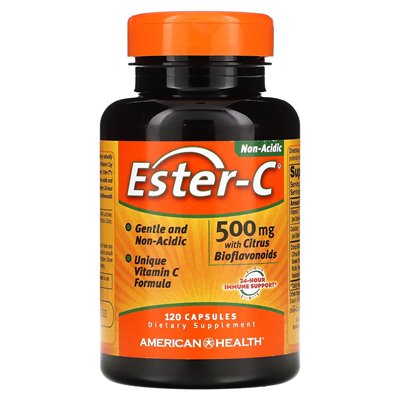 American Health, Ester-C z bioflawonoidami cytrusowymi, 1000 mg, 120 kapsułek (500 mg na kapsułkę)