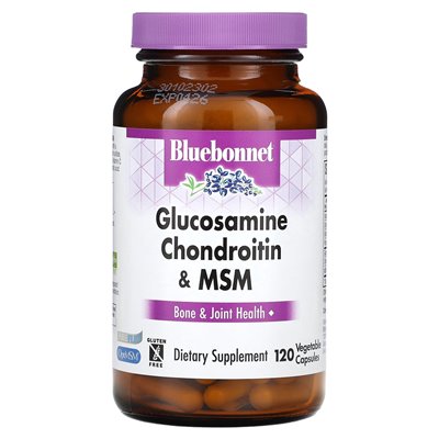 Bluebonnet Nutrition, Glucosamin, Chondroitin und MSM, 120 vegetarische Kapseln