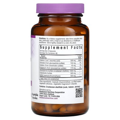 Bluebonnet Nutrition, Glucosamin, Chondroitin und MSM, 120 vegetarische Kapseln
