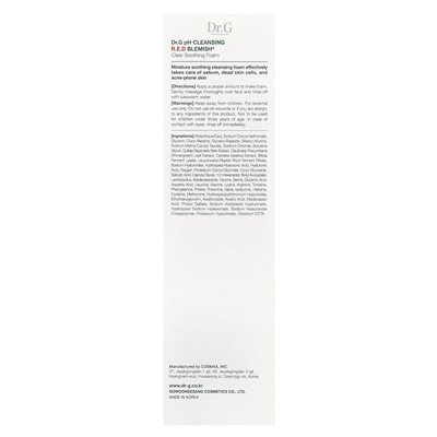 Dr G, PH Cleaning RED Reinigungsschaum, klar, beruhigend, 150 ml