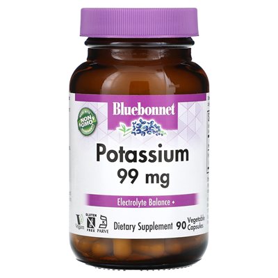 Bluebonnet Nutrition, potas, 99 mg, 90 kapsułek warzywnych