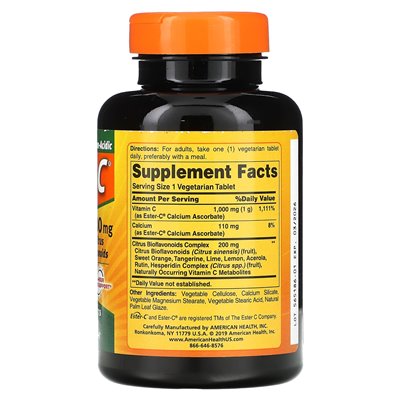 American Health, Ester-C with Citrus Bioflavonoids, 1000 mg, 120 Vegetarian Tablets