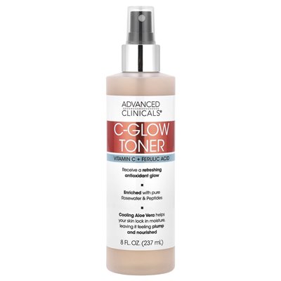 Advanced Clinicals, C-Glow Toneer, witamina C + kwas ferulowy, 8 Fl Oz (237 ml)