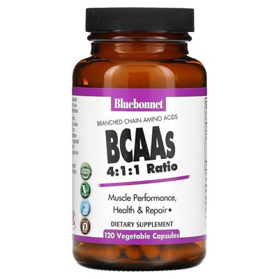 Bluebonnet Nutrition, BCAAS 4:1:1 Ratio, 120 Veggie Capsules