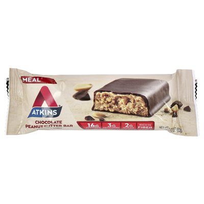 Atkins, protein posiłkowy, czekoladowe masło orzechowe, 5 barów, 2,12 uncji (60 g) Atkins, protein posiłkowy, czekoladowe masło orzechowe, 5 barów, 2,12 uncji (60 g)