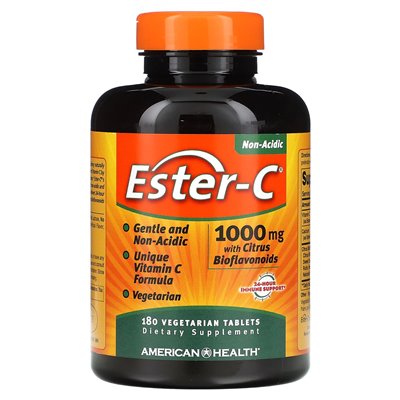 American Health, Ester-C z cytrusowymi bioflawonoidami, 1000 mg, 180 tabletek wegetariańskich