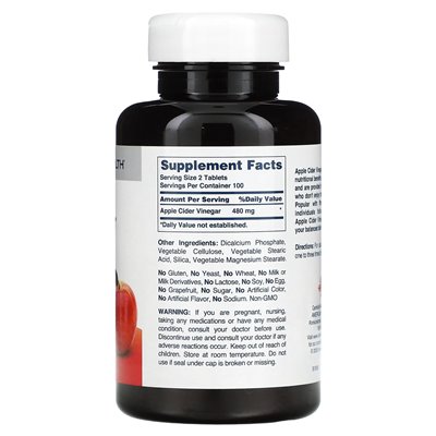 American Health, Apple Cider Ocet, 480 mg, 200 tabletek (240 mg na tablet)