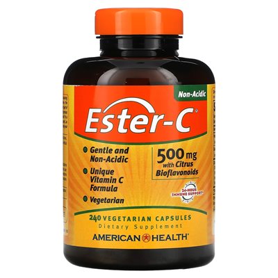 American Health, Ester-C mit Zitrus-Bioflavonoiden, 500 mg, 240 vegetarische Kapseln