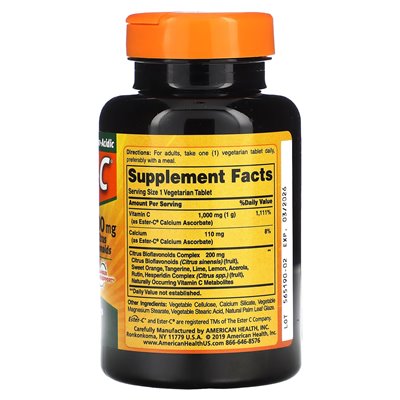 American Health, Ester-C z bioflawonoidami cytrusowymi, 1000 mg, 90 tabletek wegetariańskich American Health, Ester-C z bioflawonoidami cytrusowymi, 1000 mg, 90 tabletek wegetariańskich