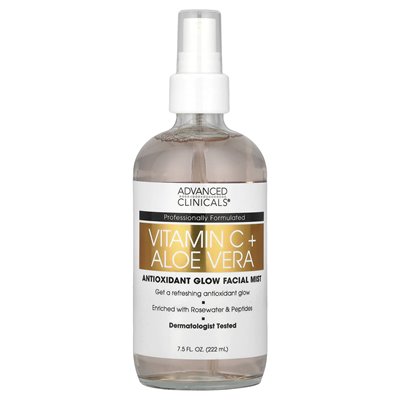 Advanced Clinics, Vitamin C + Aloe Vera, Antioxidans-Gesichtsnebel, 7,5 fl oz (222 ml)