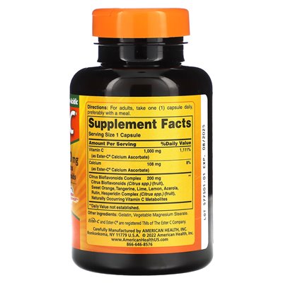 American Health, Ester-C mit Zitrus-Bioflavonoiden, 1000 mg, 90 Kapseln