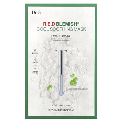 Dr. G., RED Blemish, Cool Soothing Beauty Mask, 10 masks, 1.05 oz (30 g) each Dr. G., RED Blemish, Cool Soothing Beauty Mask, 10 masks, 1.05 oz (30 g) each