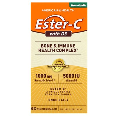 American Health, Ester-C z D3, 60 wegetariańskimi tabletkami